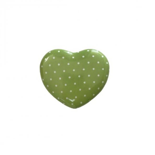 Porselen Düğme Çocuk Odası Dolap Çekmece Kulp Yeşil Kalp