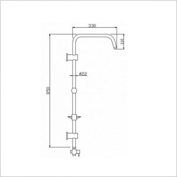 Tema Rain Quadro Sürgülü Banyo Duş Takımı Seti Paslanmaz Boru - 4