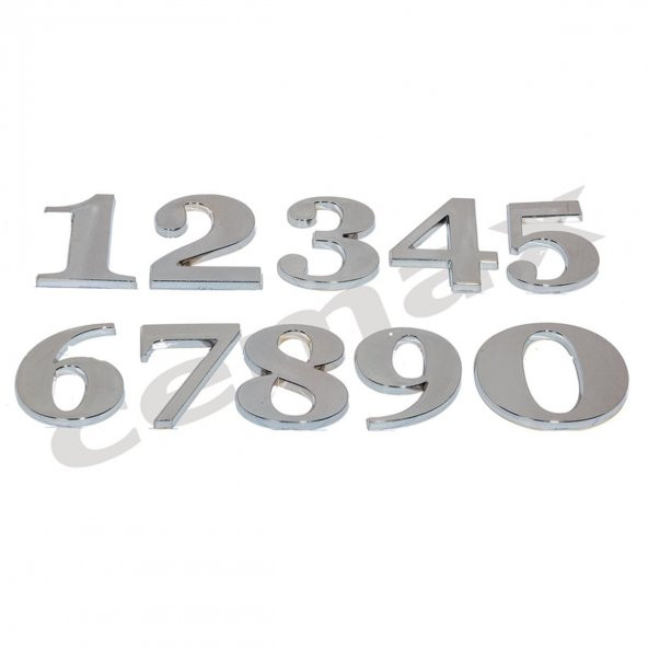 Yapışkanlı Plastik Harf Site ve Apartman Kapıları için 8,5 cm Krom - 2