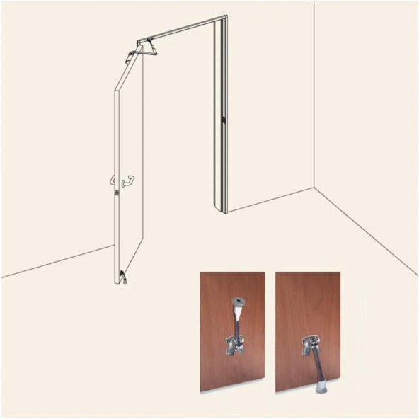 Tempo Kapı Stoperi Tamponu ve Yaylı Kapı Tutucu Patentli Krom - 3