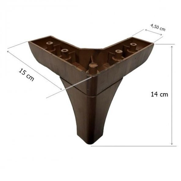 Bella Lükens Ayak Mobilya Koltuk Çekyat Ayağı 14 cm Ceviz