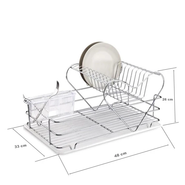 Tekno Tel İki Katlı Tezgah Üstü Kalp Bulaşıklık Tabaklık KB-011 - 2