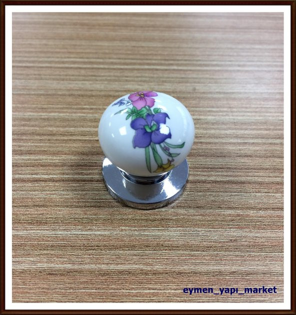 PORSELEN KULP TEKLİ DÜĞME DOLAP 83005 MODEL 136 DESEN KROM