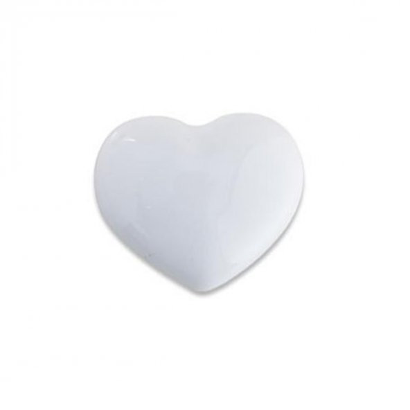 Porselen Düğme Kulp Dolap Çekmece Tek Vidalı Beyaz Kalp
