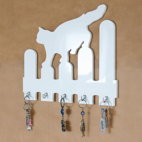 Prado Kedi-Çit Dekoratif Duvar Rafı Anahtarlık - 2