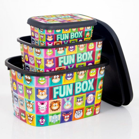 Oyuncak Kutusu Saklama Kutusu Seti 3lü FunBox