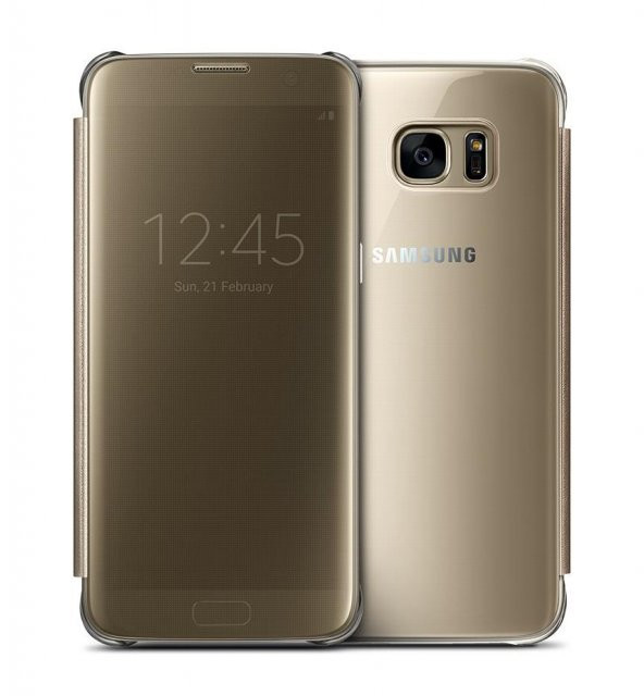 Samsung S7 Edge Clear View Cover Fonksiyonel Kılıf EF-ZG935 ALTIN