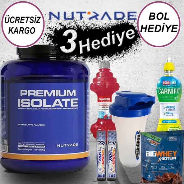 Nutrade Premium Isolate Protein Tozu 2100 Gr (3 HEDİYE )