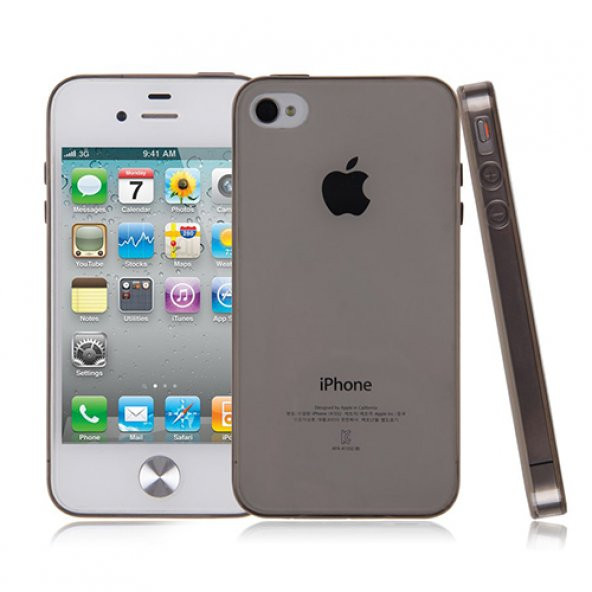 iPhone 4S Soft Silikon 0,3mm Siyah