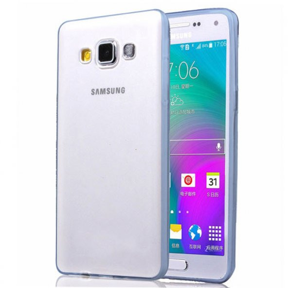 Galaxy A5 Color Curve TPU Arka Kapak Şeffaf Mavi