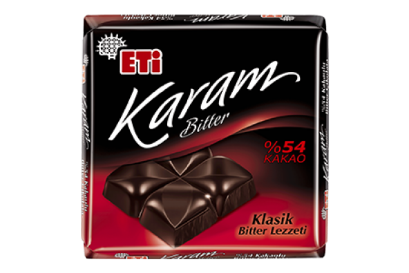 Eti Karam Bitter 54 Kakaolu Klasik Bitter Tablet Çikolata 75 g