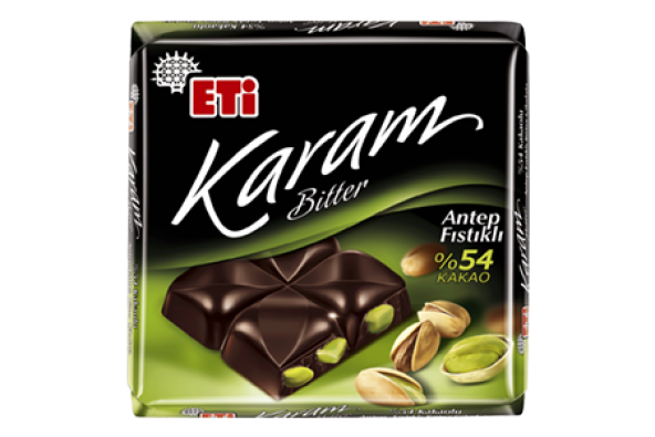 Eti Karam Bitter 54 Kakaolu Antep Fıstıklı Tablet Çikolata 75 g