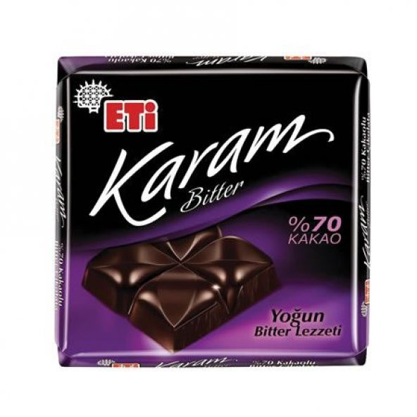 Eti Karam Bitter 70 Kakaolu Yoğun Bitter Tablet Çikolata 75 g