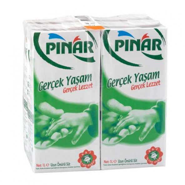 Pınar Tam Yağlı Süt 1 lt 4 Adet