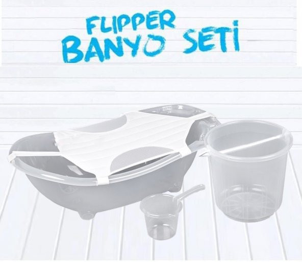 Flipper Bebek Banyo Küvet Seti - 5 Parça Bebek Banyo Küveti - 5