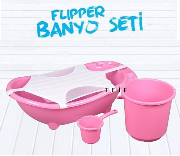 Flipper Bebek Banyo Küvet Seti - 5 Parça Bebek Banyo Küveti