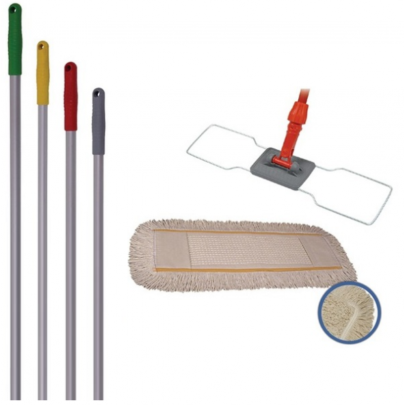 Safell Nemli Tel Mop Aparatı 50 cm - Nemli Mop - Alüminyum Sap