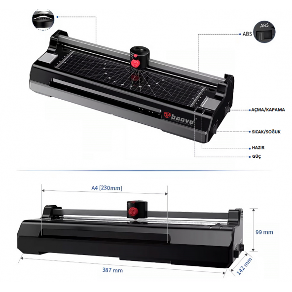 Baove OCW280 A4 Laminasyon Makinesi ve Kağıt Kesme Makinesi + 10 Pvc Film - 5