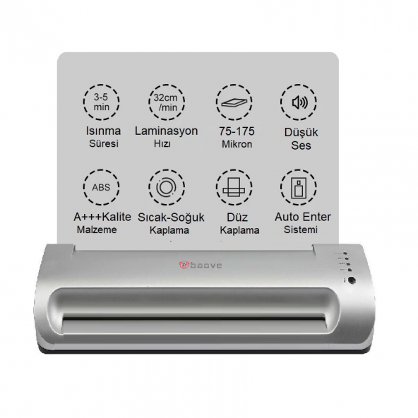 Baove OCW260 A4 Laminasyon Makinesi + 10 PVC Film, Pvc Laminasyon Kaplama Makinesi - 4