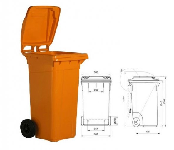 Safell Plastik Tıbbi Atık Çöp Konteyneri 120 Litre Konteyner A+ Kalite- Kırmızı - 3