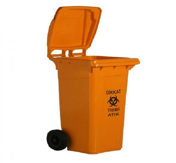 Safell Plastik Tıbbi Atık Çöp Konteyneri 240 Litre Konteyner A+ Kalite Kırmızı - 3