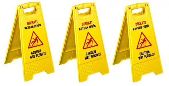 Safell Kaygan Zemin Levhası - Dikkat Uyarı Levhası - 3 Adet