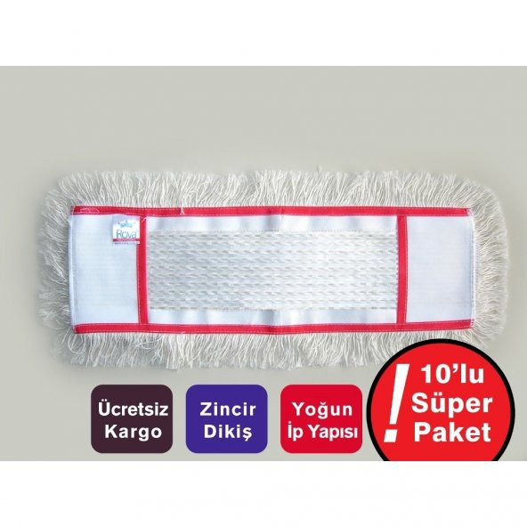 Safell Eko Nemli Mop Paspası 80 cm Zincir Dikiş 10lu Paket