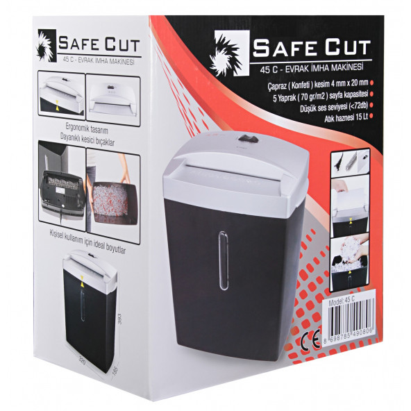 Safecut 45 C Evrak İmha Makinesi Kağıt Kesme makinesi - 15 litre - 5