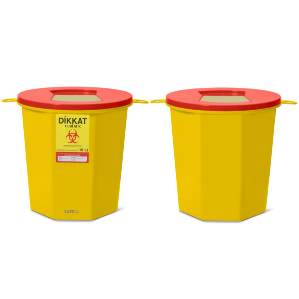 Safell Tıbbi Atık Kutusu - Tıbbi Atık Kovası 10 Litre 100 Adet - 2