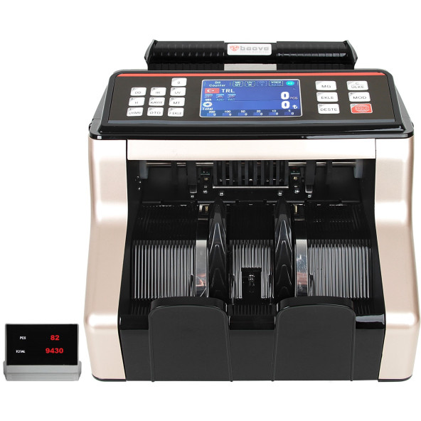 Baove GB8200G Karışık Para Sayma Makinesi Ve Sahte Yakalama + Müşteri Ekranı