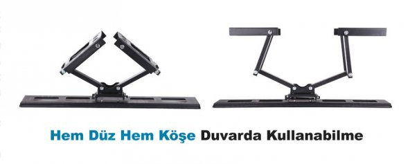 Teif 46'' - 117 Ekran Köşe Askı Aparatı - Led Tv Köşe Askı Aparatı - Su Terazili - 4