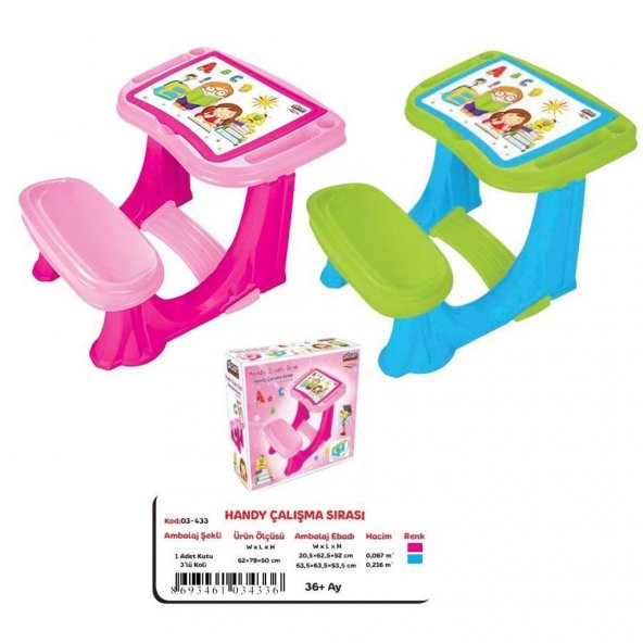 Pilsan Handy Çalışma Sırası - Aktivite Masası - Mavi / Pembe - 3