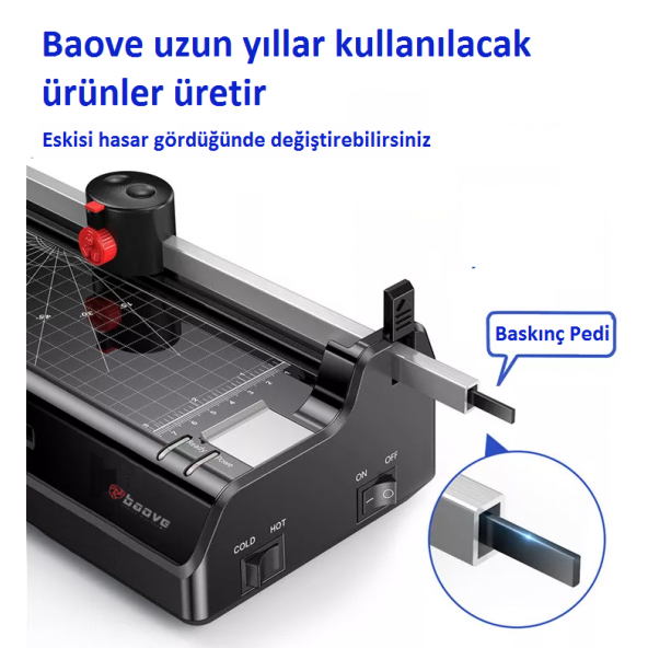 Baove OCW380 A3 Laminasyon Makinesi ve Kağıt Kesme Makinesi + 20 Pvc Film - 8