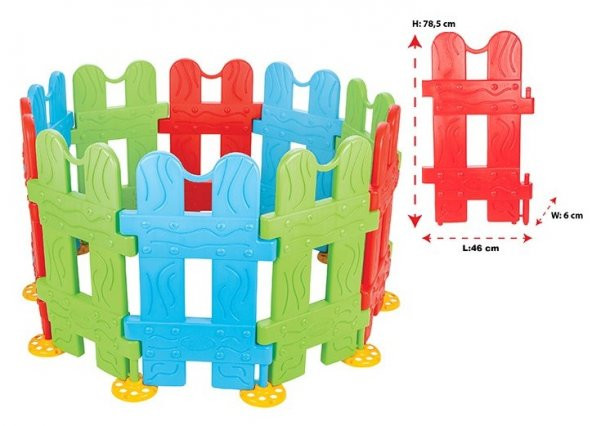 Pilsan Western Çit - Oyun Alanı Çit - 200 Adet Oyun Havuz Topu Hediye -  06-159