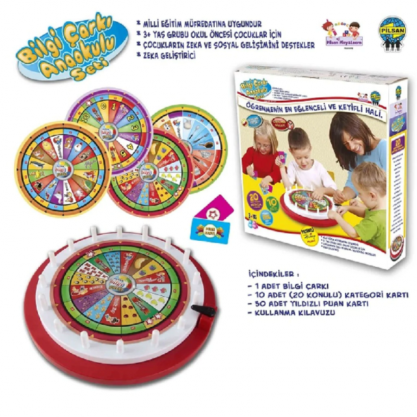 Pilsan Bilgi Çarkı Anaokulu Oyun Seti - Bilgi Oyun Eğitim Seti