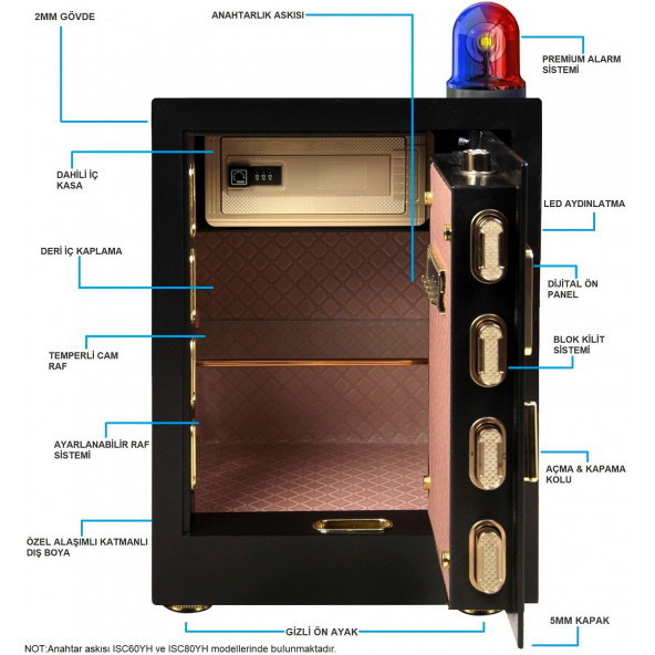 İnsafe ISC45YH Special Edition Orta Boy Çelik Para Kasası - Değerli Eşya ve Mücevher Kasası - 4