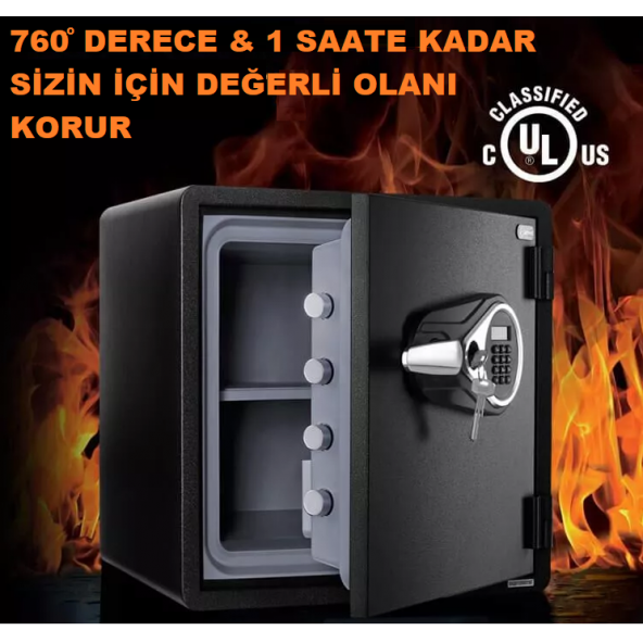 İnsafe ISSWFC1418 Yangın Sertifikalı ve Suya Dayanıklı Orta Boy Para Kasası - Değerli Eşya ve Mücevher Kasası - 5