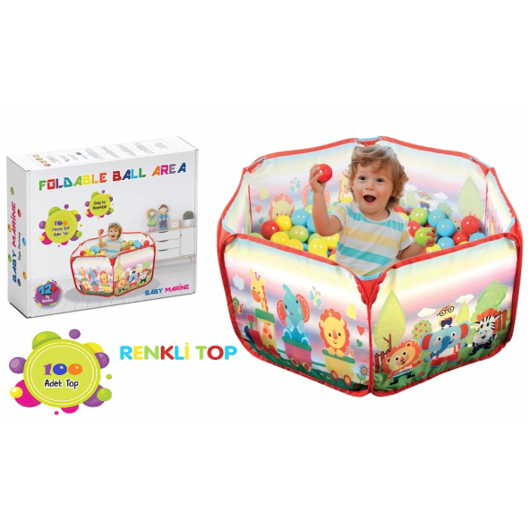 Baby Marine Katlanabilir Top Havuzu + 6 Cm 100 Adet Havuz Topu