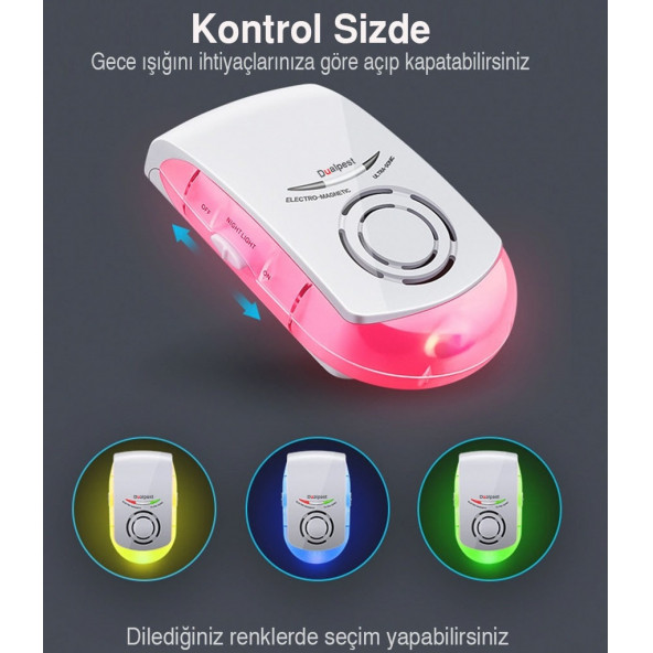 Dualpest AN-A633 Ultrasonik Fare, Haşere, Sinek, Böcek Kovucu - 3