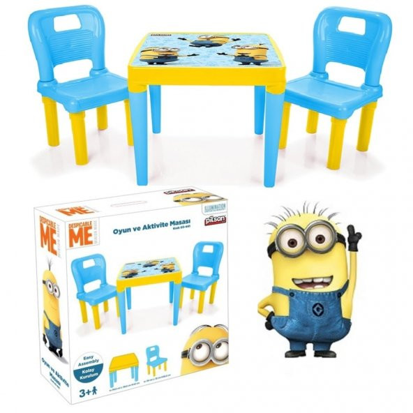 Pilsan Minions 2'li Oyun ve Aktivite Masası - Ders Çalışma Masası