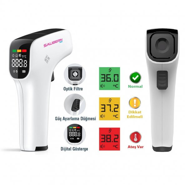 Saubern Baby BNT9608 Temassız Vücut ve Alından Ateş Ölçer - Termometre - Uzaktan Ateş Ölçer - 8