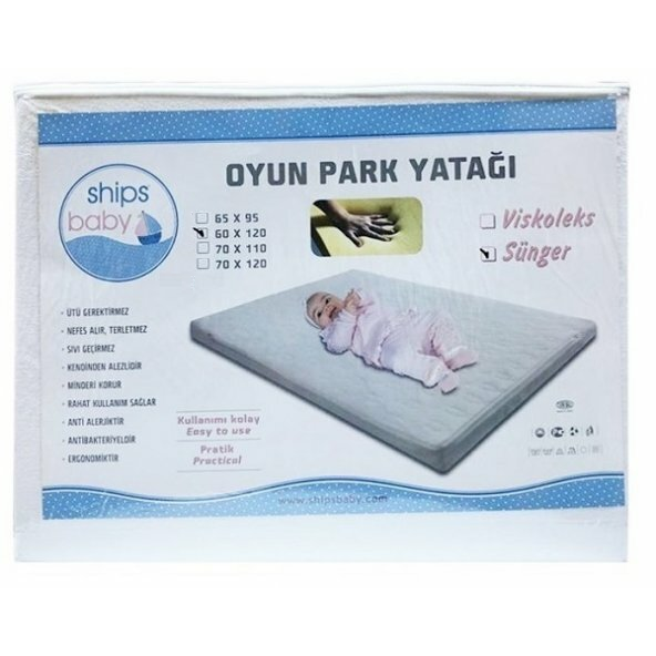 Ships Baby Alezli Su Geçirmez Oyun Parkı Yatağı 60x110 - Oyun Park Yatağı
