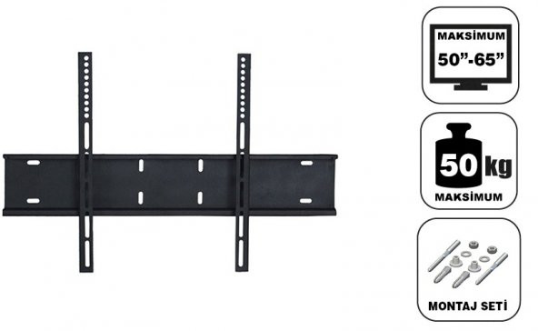 Achill 50'' - 65'' - 165 Ekran Sabit Tv Askı Aparatı - Su Terazisi Hediye - 2