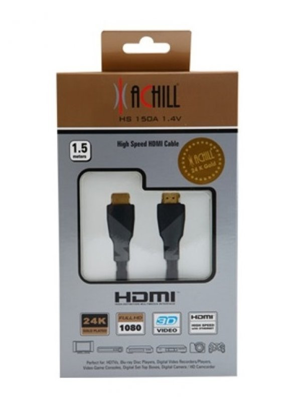 Achill HS 150A 1.4 Gold Hdmı Kablo - Altın Uçlu Hdmı kablo