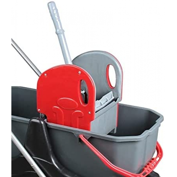 Safell Çift Kovalı Temizlik Arabası - Paspas Arabası Full Set - Mop - Presli - 20 Lt - 3