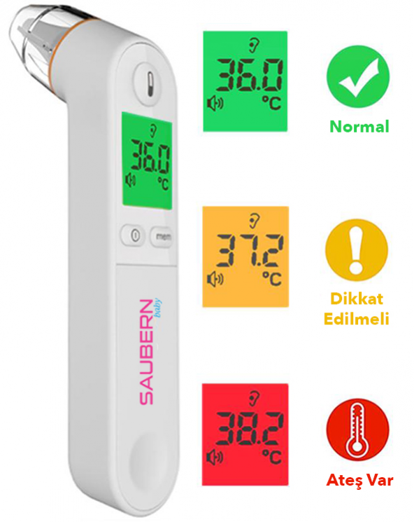 Saubern BNT9601 Kulaktan Ateş Ölçer - Dijital Termometre - 4
