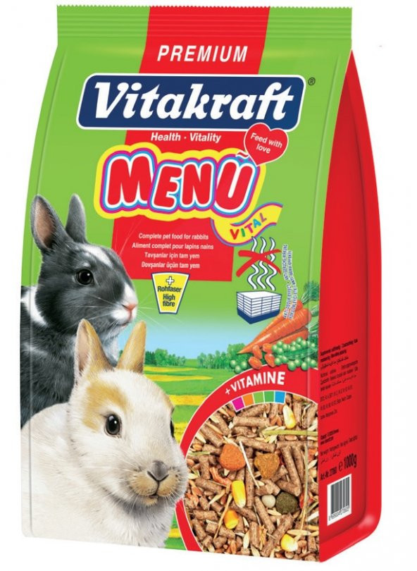 Vitakraft Menü Vital Premium Tavşan Yemi 5x1000 Gr.