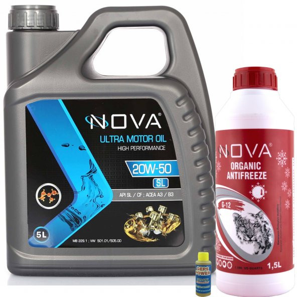 Nova 20W-50 5 Litre Motor Yağı Benzin,Lpg, Dizel +1,5L Y.Antifriz