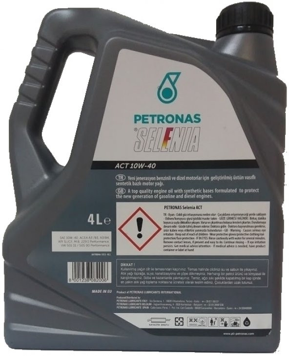 Petronas Selenia ACT 10W-40 4 Litre Motor Yağı +Oto Cam Suyu