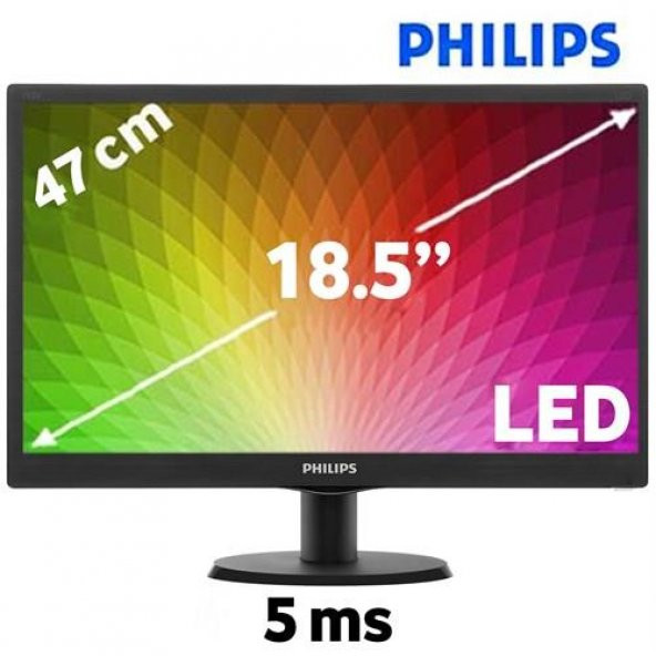 Philips 193V5LSB2/62 18.5 inc 5ms (Analog) LED Monitör